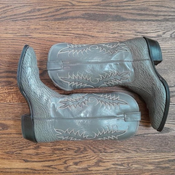 Nocona Boots Mens Exotic Shark Western Cowboy Boots Size 11 D - Picture 3 of 8